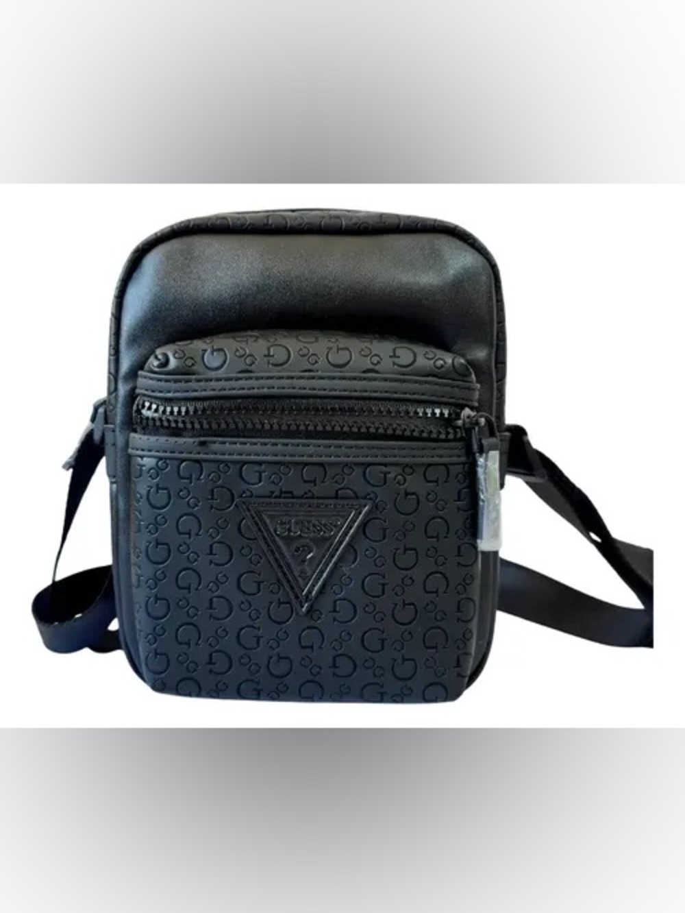 Guess Black Embossed Logo Belt/Crossbody Bag